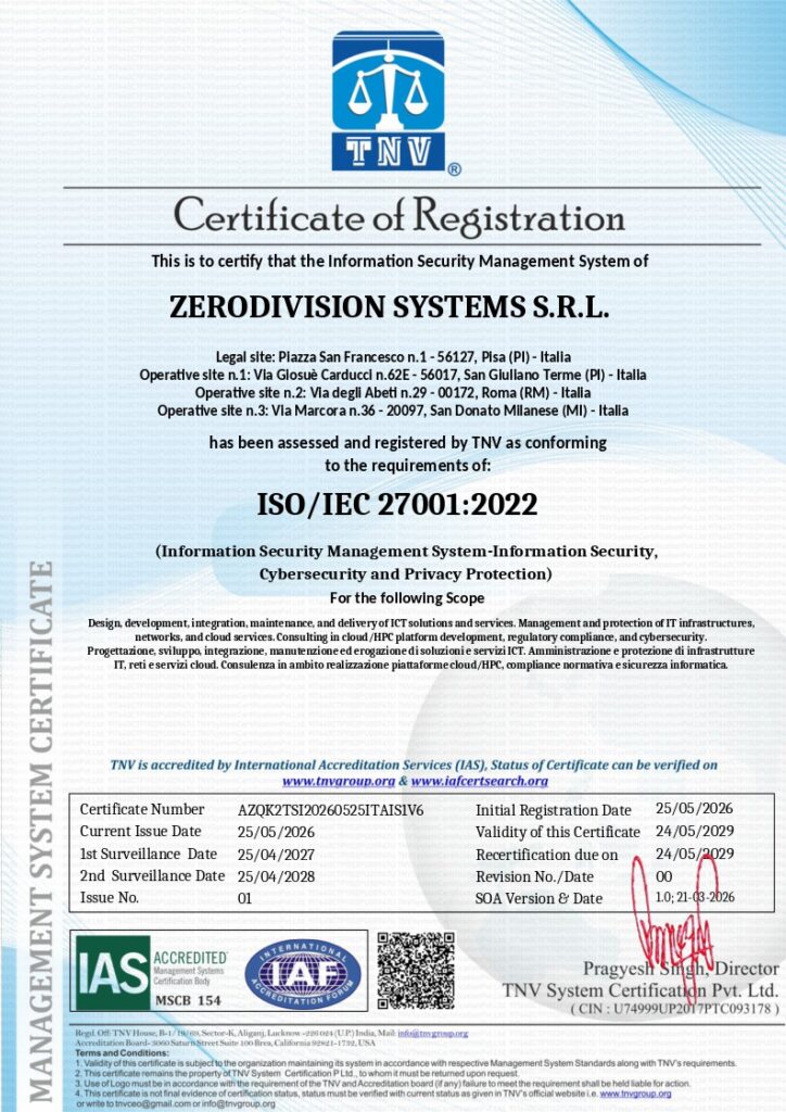 Zerodivision ISO 27001